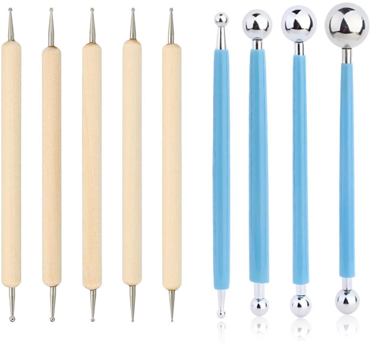 9 stuks, kleisnijgereedschap, polymeerklei, gereedschap, sculptuur, modelleergereedschap, pottenbakkersgereedschap, schraper, kit voor doe-het-zelf knutselwerk van