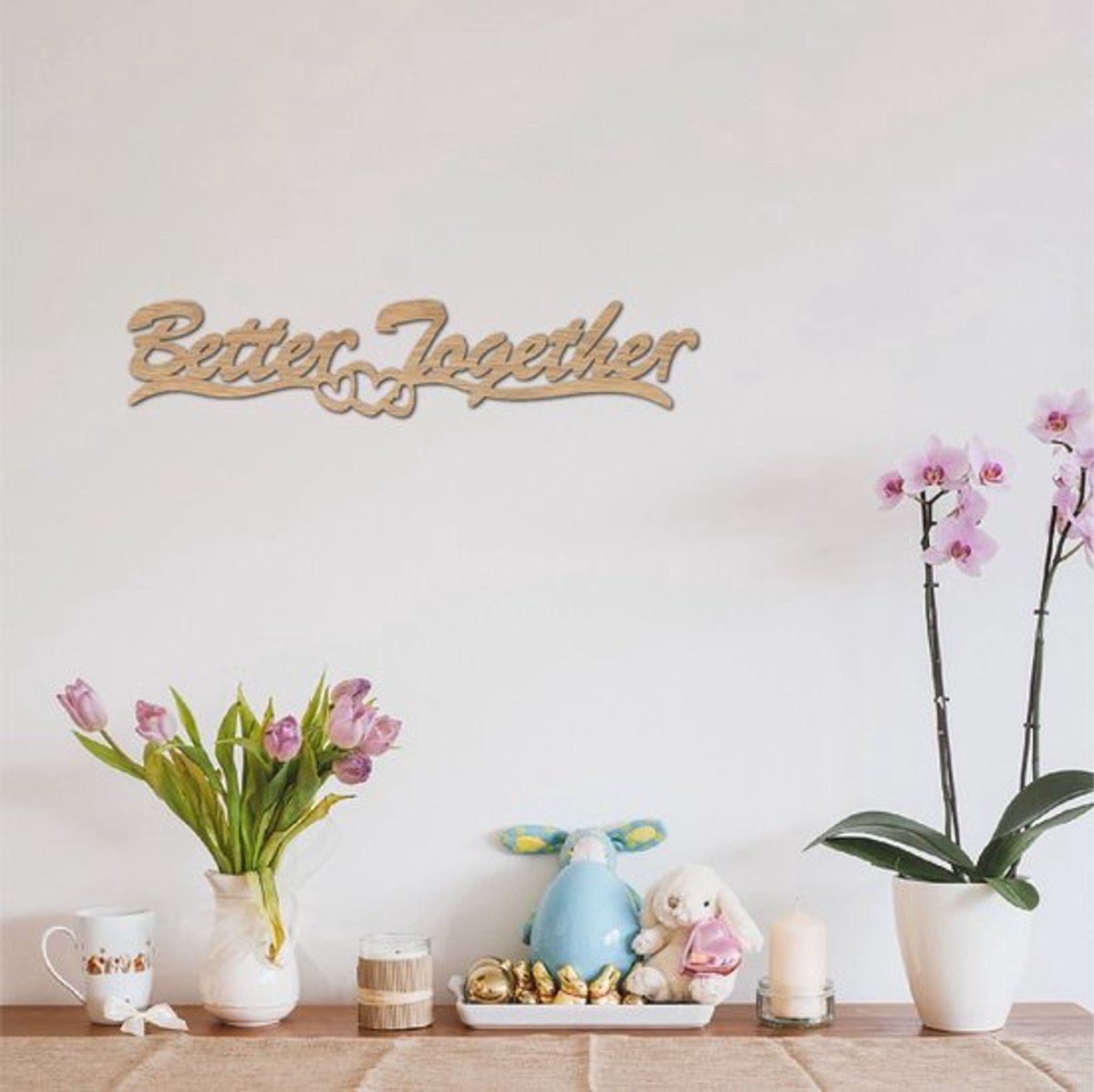Store_8 - Houten Letterbord - Muurdecoratie - Hartvorm - Uitsparingen