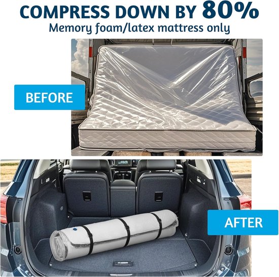 Vacuüm Matraszak - Matras Opbergzak - Matras Opslag - 80% Ruimtebesparing - Tot 14 inch dik - Rood — afbeelding 5