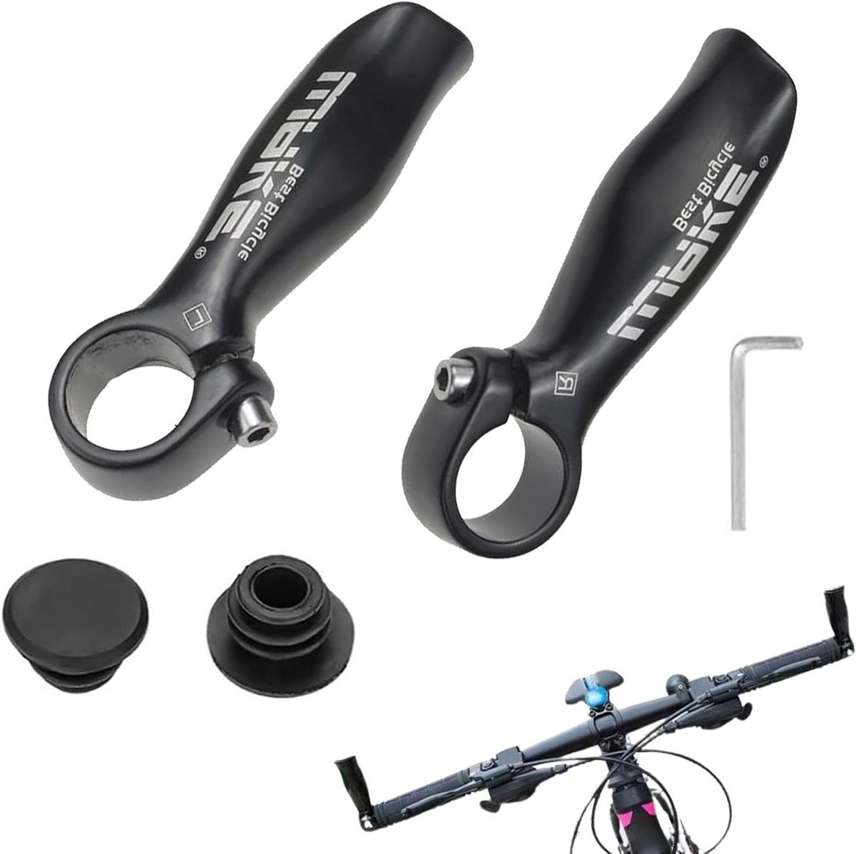 Fietsstuurgrepen - Handgrepen MTB - Comfortabel Fietsen - Ergonomisch Ontwerp - 222 mm - Zwart