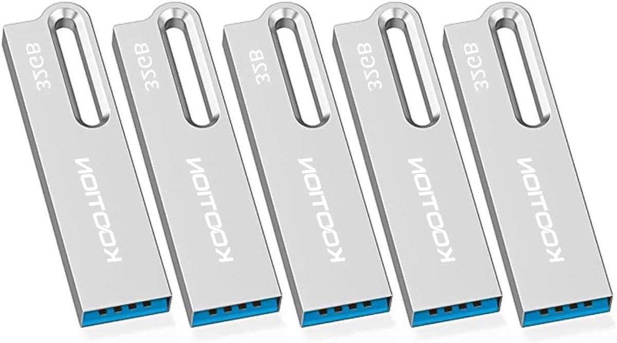 Set van 5 USB 3.0 Flash Drives 32GB - Metalen Pen Drives voor PC, TV en Auto