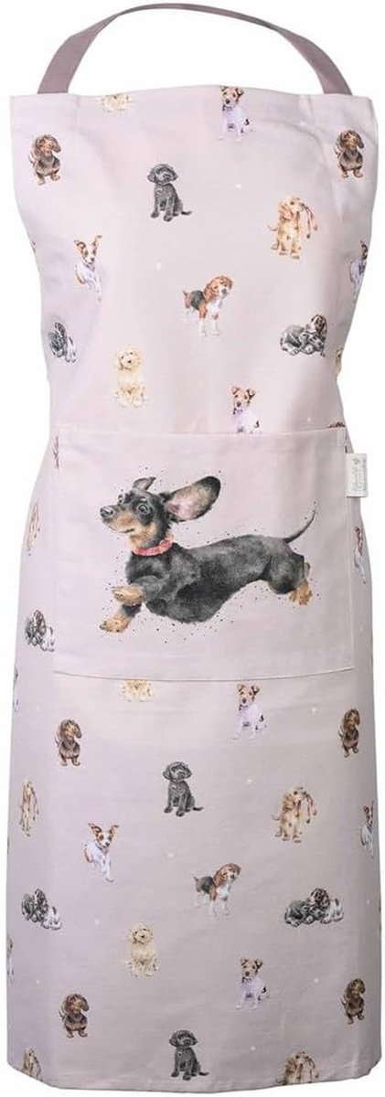 Schort met Hondenpatroon - Keukenschort Dierenprint - Koken en Bakken - Verstelbare Banden - 88 x 30 x 66 cm