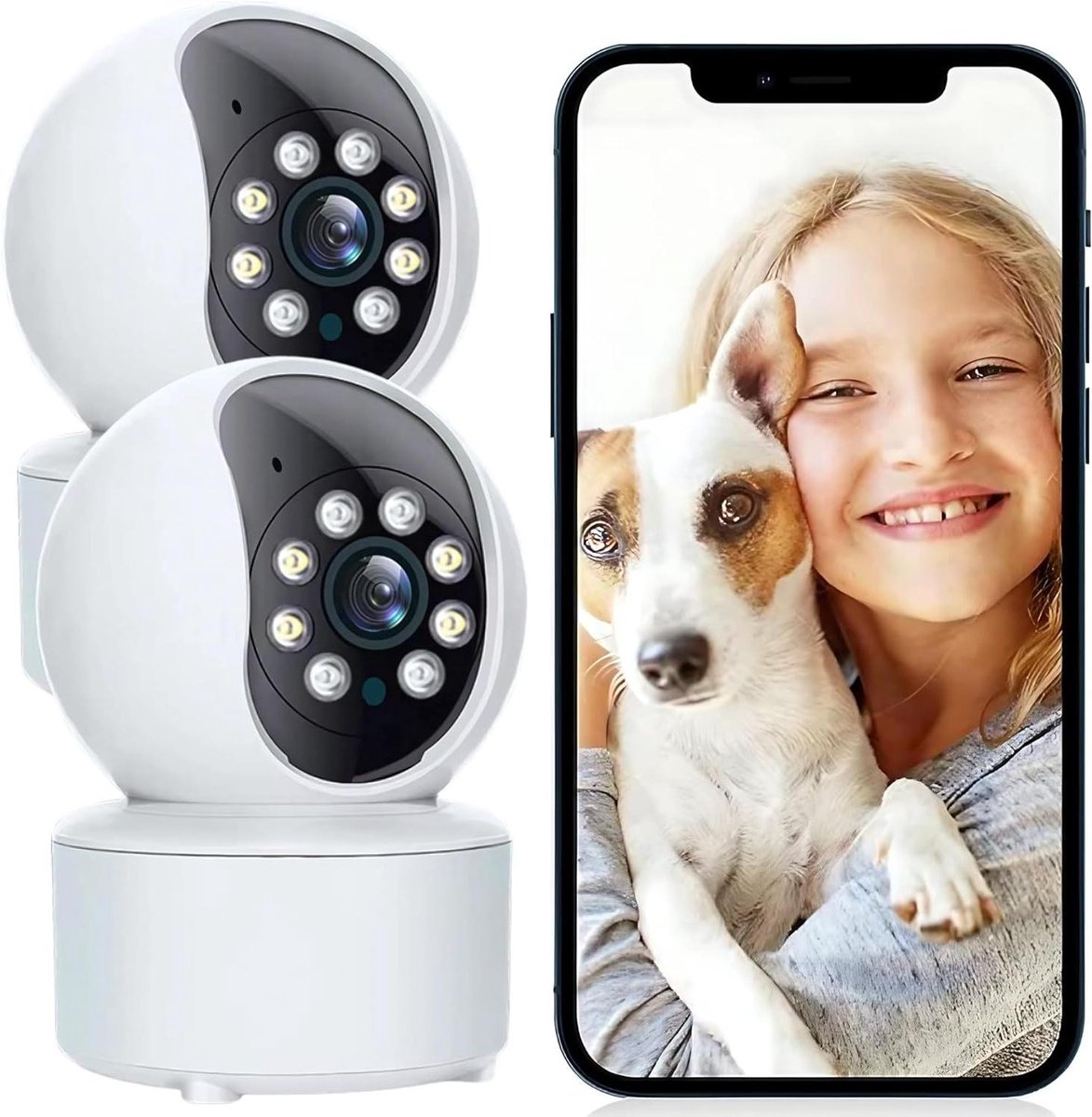 Wifi Bewakingscamera Binnen - IP Camera Beveiliging - Huis Bewaken - Full HD Nachtzicht - 1080p - Wit