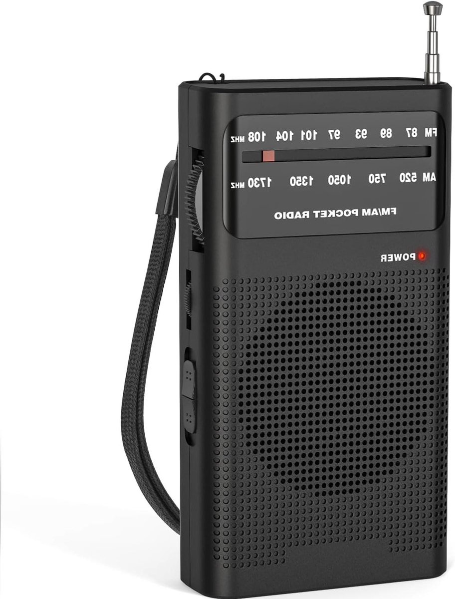 Draagbare Radio - Zakradio FM AM - Muziek Luisteren - Uitstekende Ontvangst - Compact Formaat - Zwart