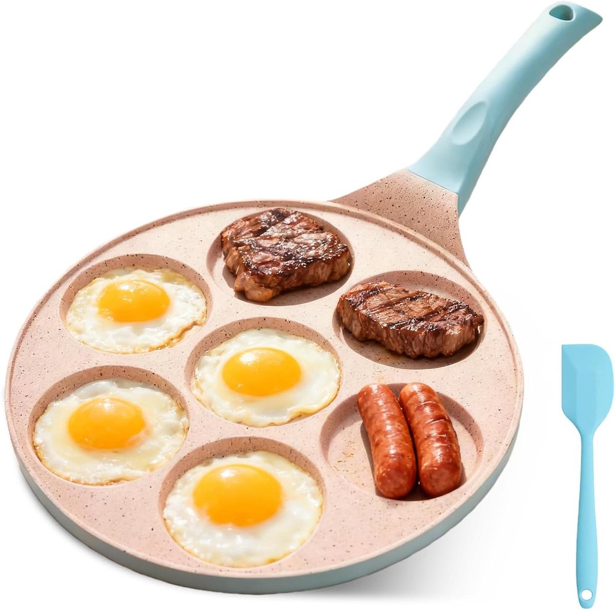 Pannenkoekenpan Dieren - Koekenpan Kinderen - Ontbijt Maken - 7 Dieren Vormen - 26.5 cm - Zwart