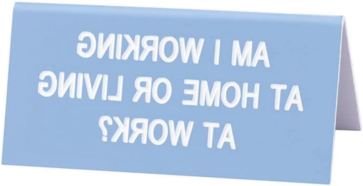 Bureaubord Grappig - Naamplaat Bureau - Thuiswerken - Abs Plastic - 89 cm x 38 cm - Wit
