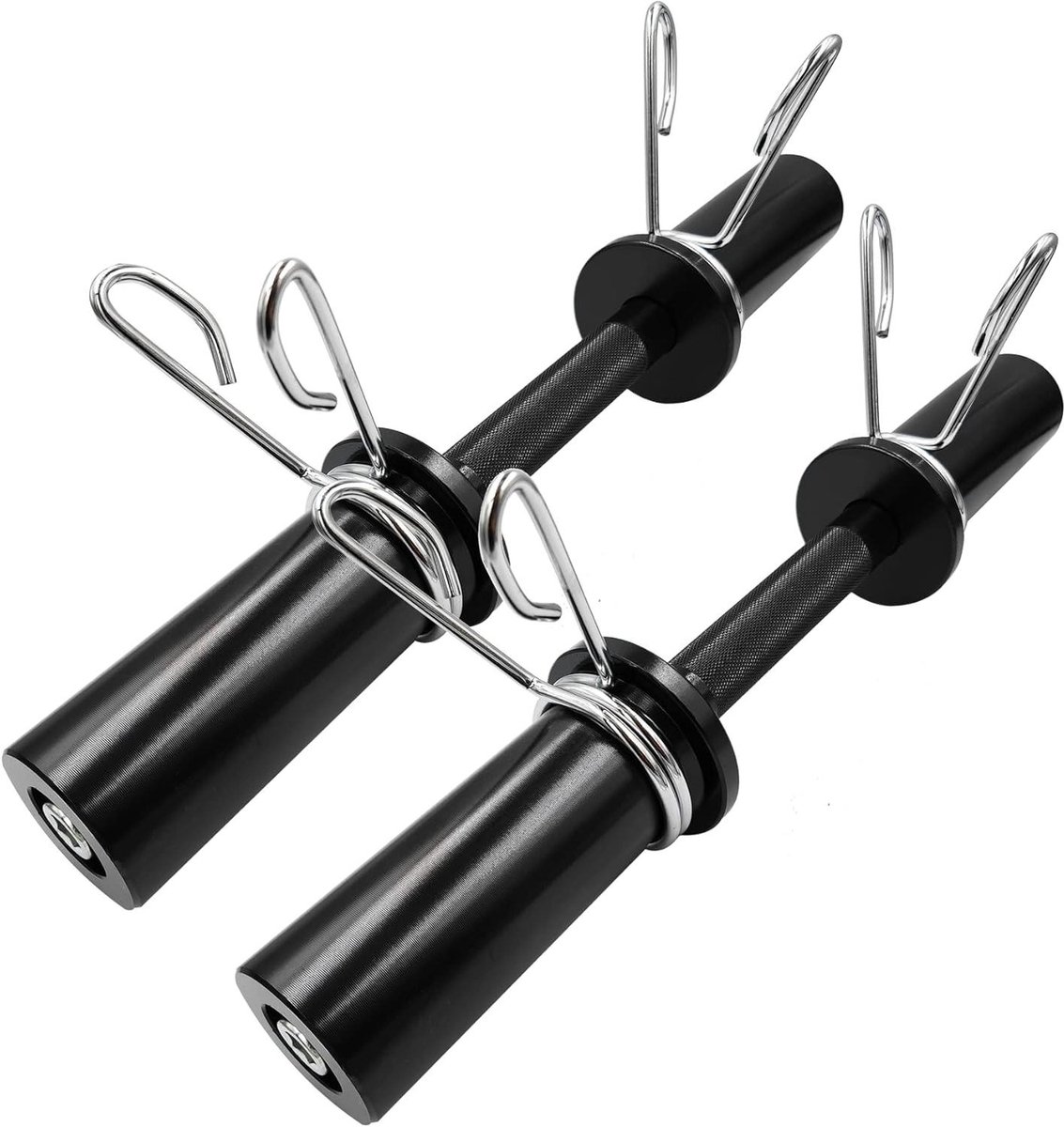 Olympische Haltergrepen - Halterstangen Set - Krachttraining Thuis - Massief Staal - 40.6 cm - Zwart