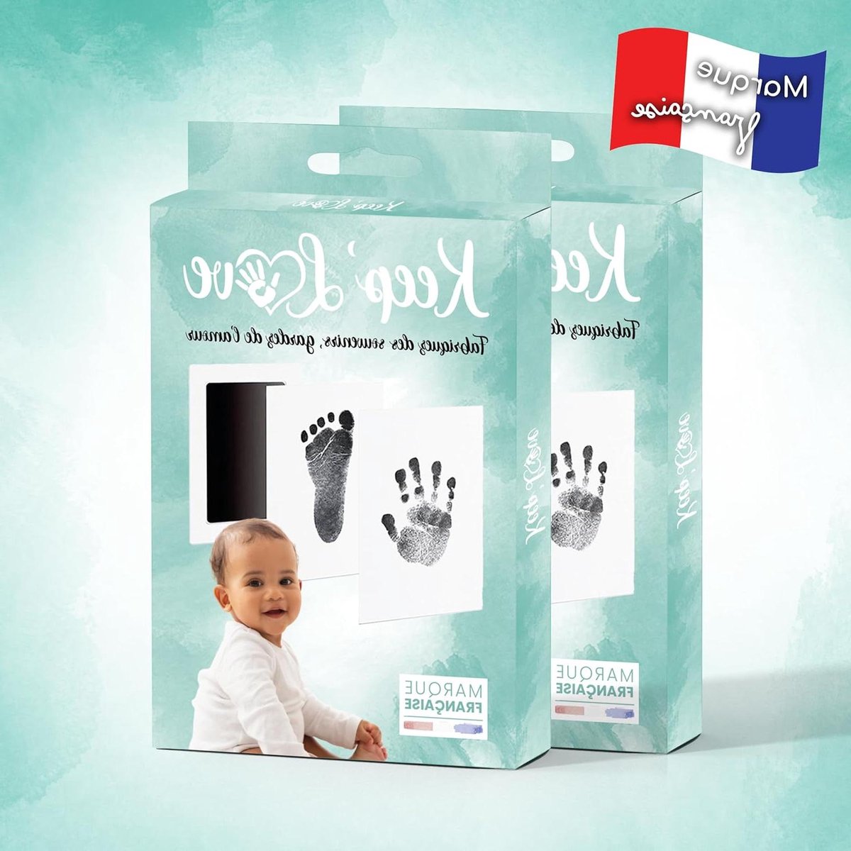 Baby Hand en Voetafdruk Set - Babyafdruk Kit - Herinneringen Maken - Inkless Touch Technologie - 125 x 8 cm