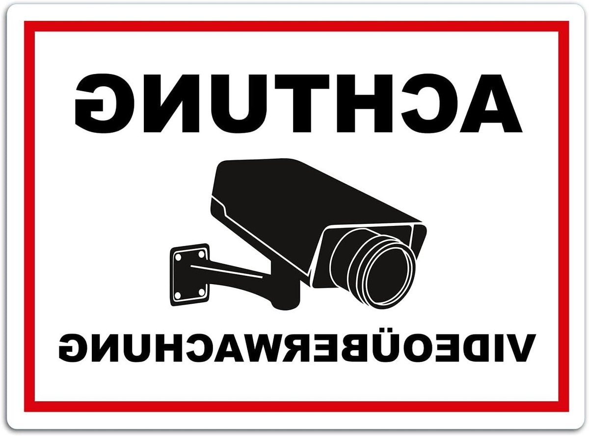 Waarschuwingsbord Videobewaking - Camerabewaking Bord - Beveiliging Terrein - Stevig PVC Hardschuim - 40 x 30 cm - Zwart