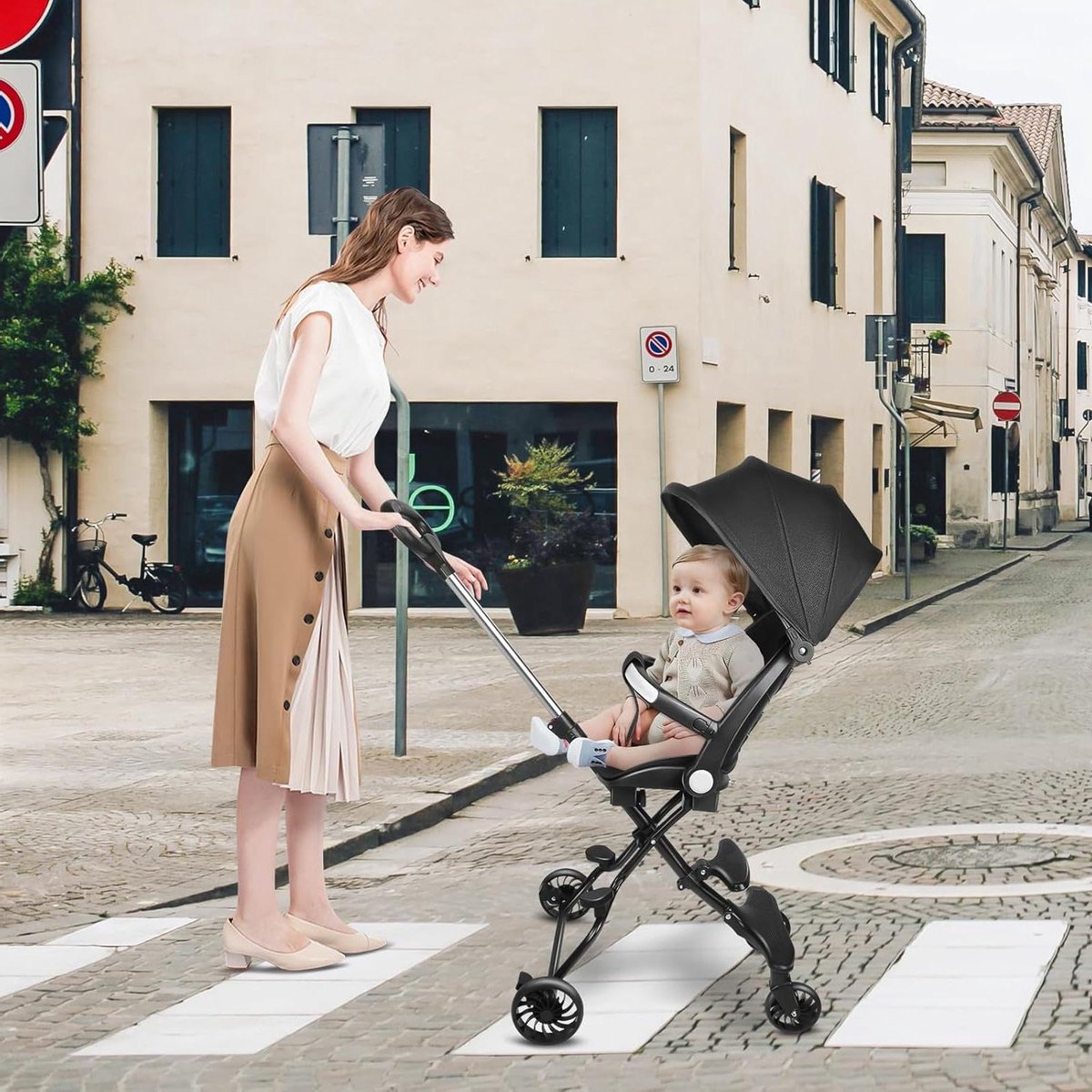 Compacte Kinderwagen - Lichte Buggy - Baby Vervoeren - Opvouwbaar Met Bekerhouder - Tot 25 kg - Zwart