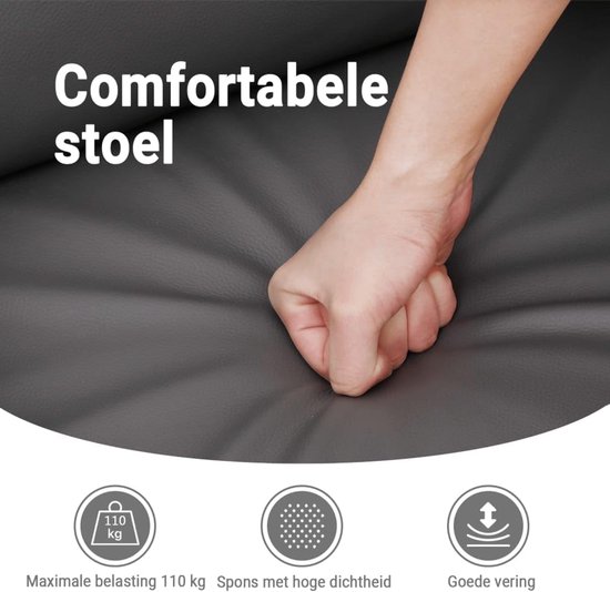 Fauteuil Verstelbaar - Relaxfauteuil Stoel - Ontspannen Zitten - Handmatige Verstelling - Max 110 kg - Zwart — afbeelding 4