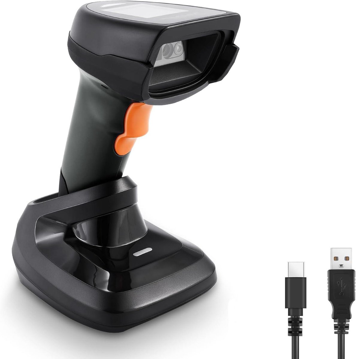 Draadloze Barcodescanner - Barcodelezer Scanner - Winkelautomatisering - Met 1.8-inch Display - 20.3 x 14.9 x 9.2 cm - Zwart