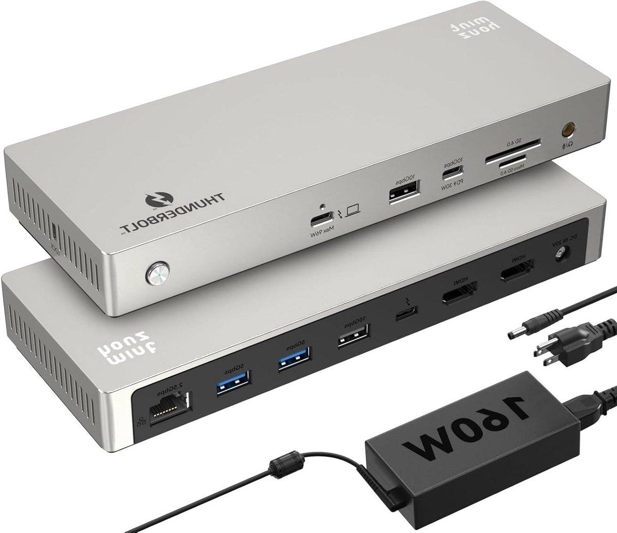 Docking Station - Hub Adapter - Laptop Uitbreiden - 12 Poorten - 160 Watt - Zwart