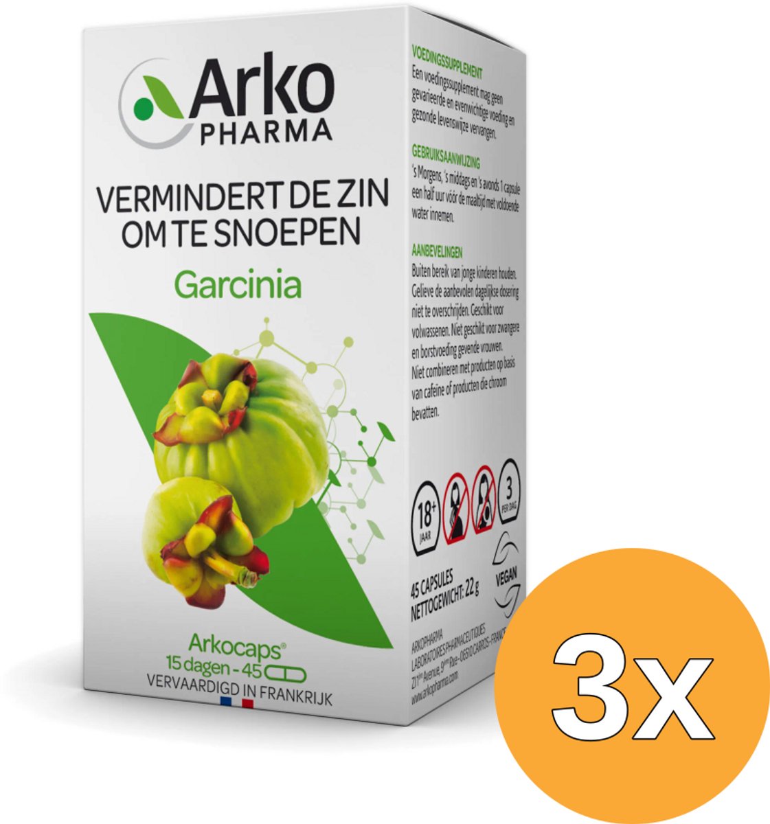3x Arkocaps Garcinia (45 capsules)