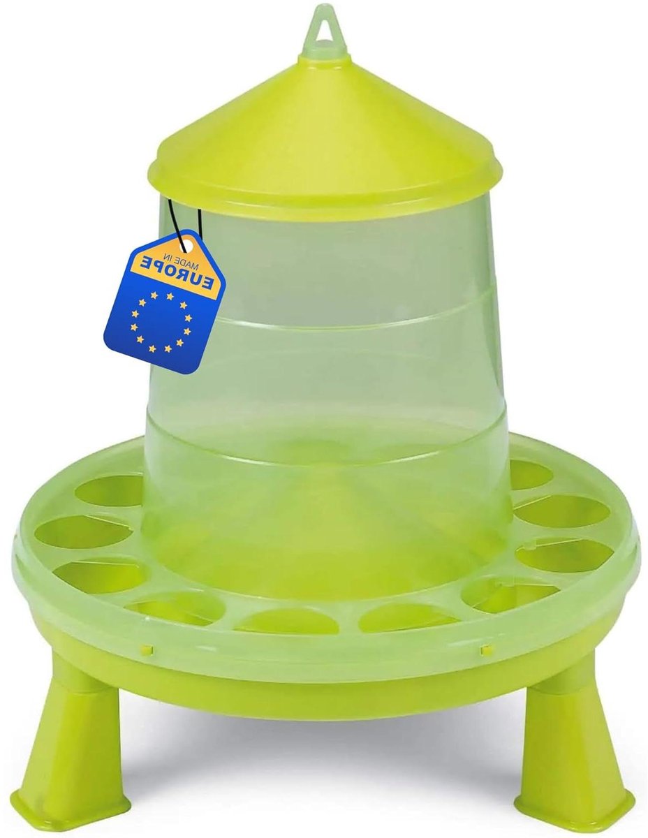 Voederautomaat Kippen - Voederdispenser Pluimvee - Voedsel Besparen - Afneembare Poten - 8 kg - Groen