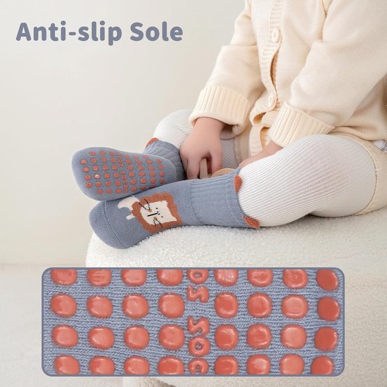 5 Paar Dikke Antislip Babysokken Katoen voor Winter - Thermisch voor Jongens en Meisjes van Merkloos — afbeelding 2