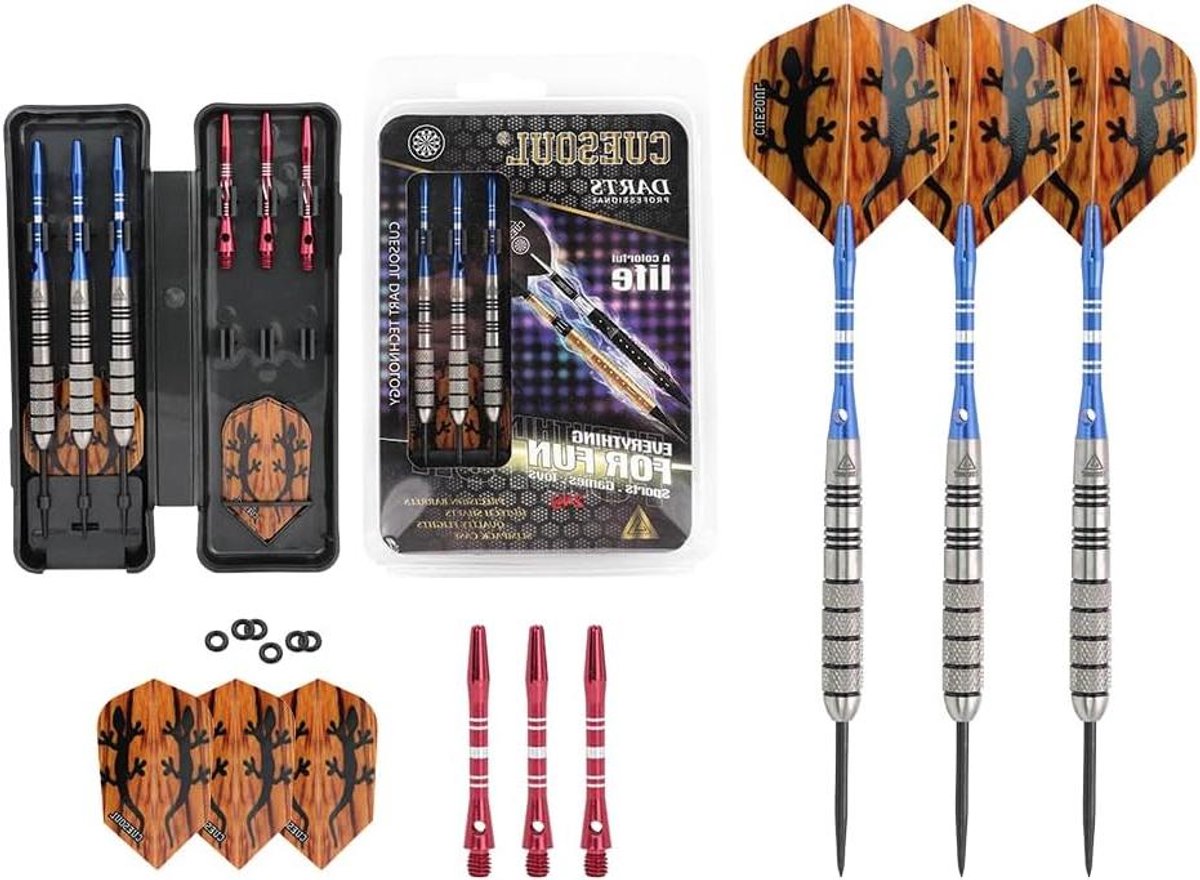 Stalen Darts - Wolfraam Darts - Precisie Werpen - Tactile Grip Systeem - 24 Gram - Grijs