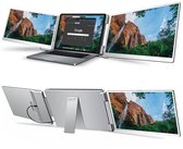 Portable Monitor 2x 14 inch Full HD - Tri Screen Laptop Scherm Uitbreider - Extra Scherm Laptop - Draagbare Monitor - Plug & Play - Solvify