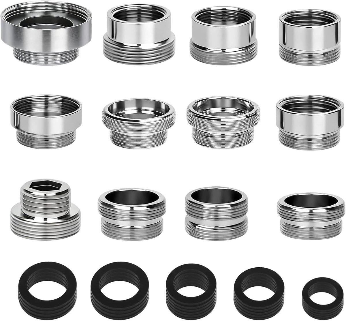 12 maten, M22 wateraansluiting, adapter, kraanadapter, tuinslang op kraan voor keuken, tuinslang en kraanbeluchter