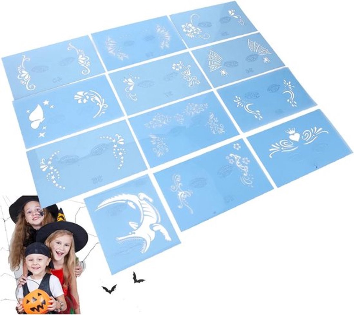 12st Herbruikbare Schminken Stencils voor Body Art Schilderij