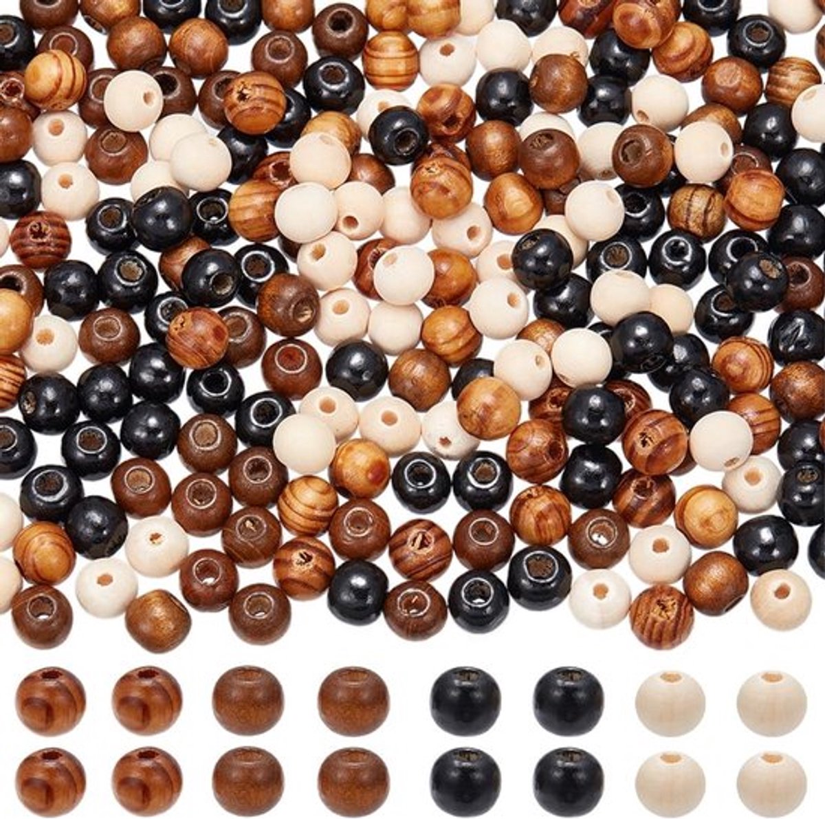 Aladdien - Houten Kralen - 400 Stuks - DIY Knutselen - 10 mm Diameter