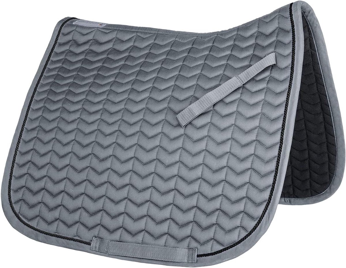 Zadeldek Classic - Paardendeken Onderlegger - Paardrijden Comfort - Goede Zweetabsorptie - Warmbloed - Grijs Zwart