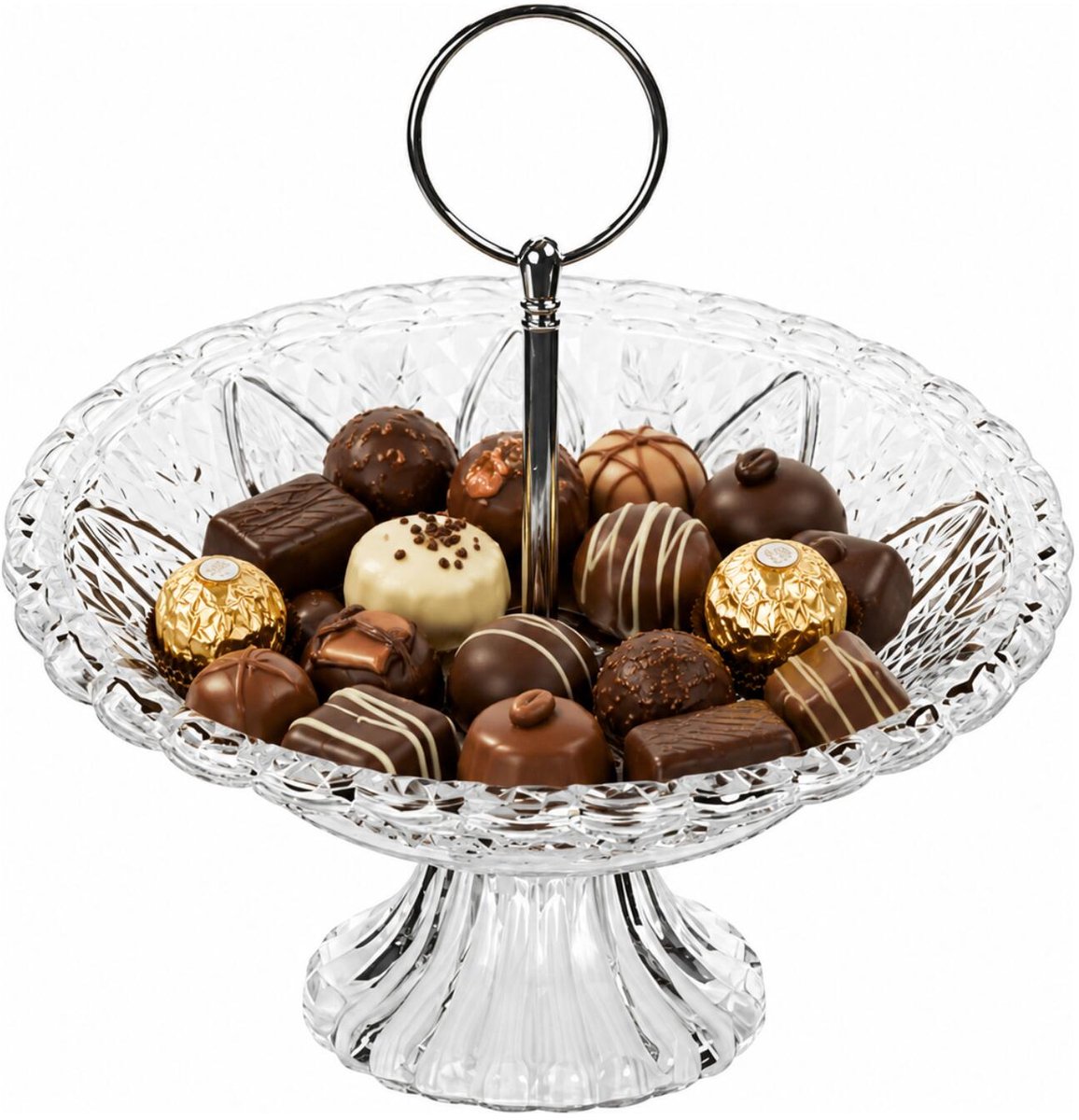Alessandro Bonbonniere Amberes - Dia 21 cm - transparant - glas - bonbons - chocolade - koekjes - fruitschaaltje