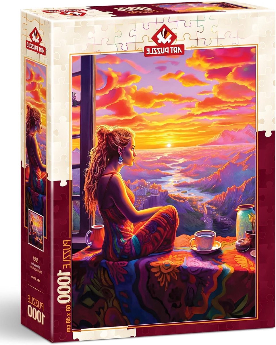 Puzzel 1000 stukjes - Denkpuzzel - Ontspanning thuis - Gedetailleerd ontwerp - 68 x 48 cm - Meerdere kleuren