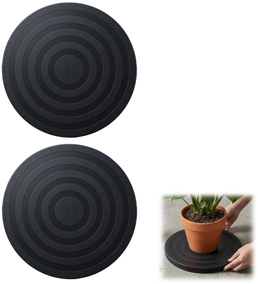 Draaiplateau, universeel roterend plateau voor taarten, TV, elektronica en verzamelobjecten, 15 kg, antislip, zwart