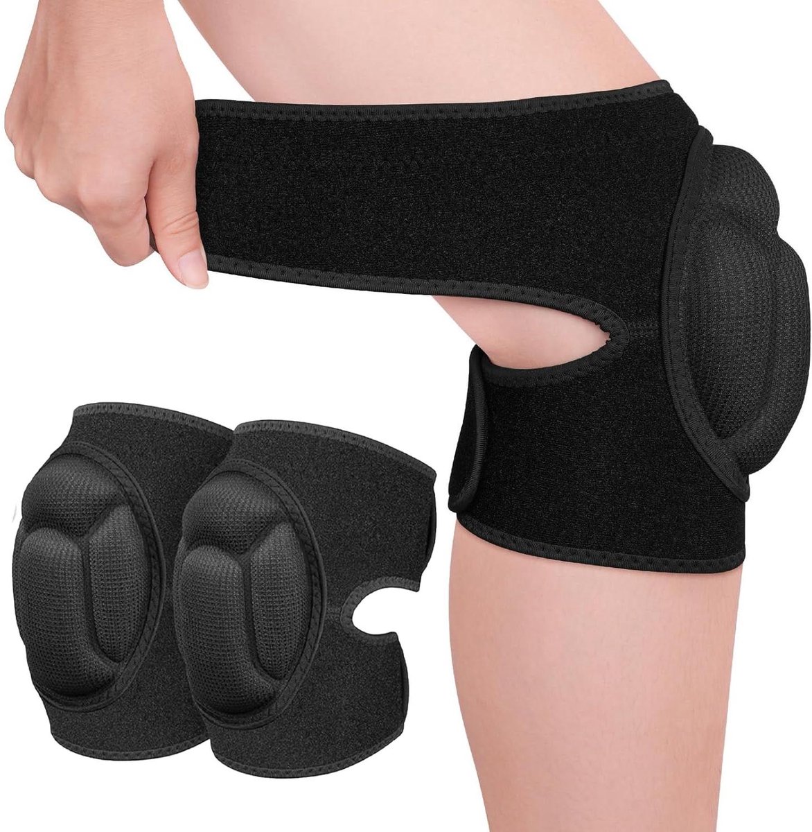 Kniebeschermers XL - Beschermende Kussens - Knie Beschermen - Antislip Anti-botsing - 54 x 21 cm - Zwart