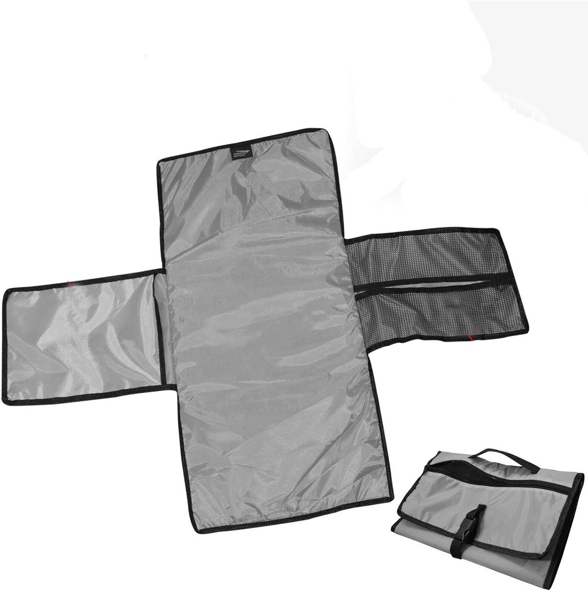 Baby Verschoonmat - Opvouwbaar Pad - Onderweg Luiers - Extra Grote Ruimte - 60 x 33 cm - Grijs