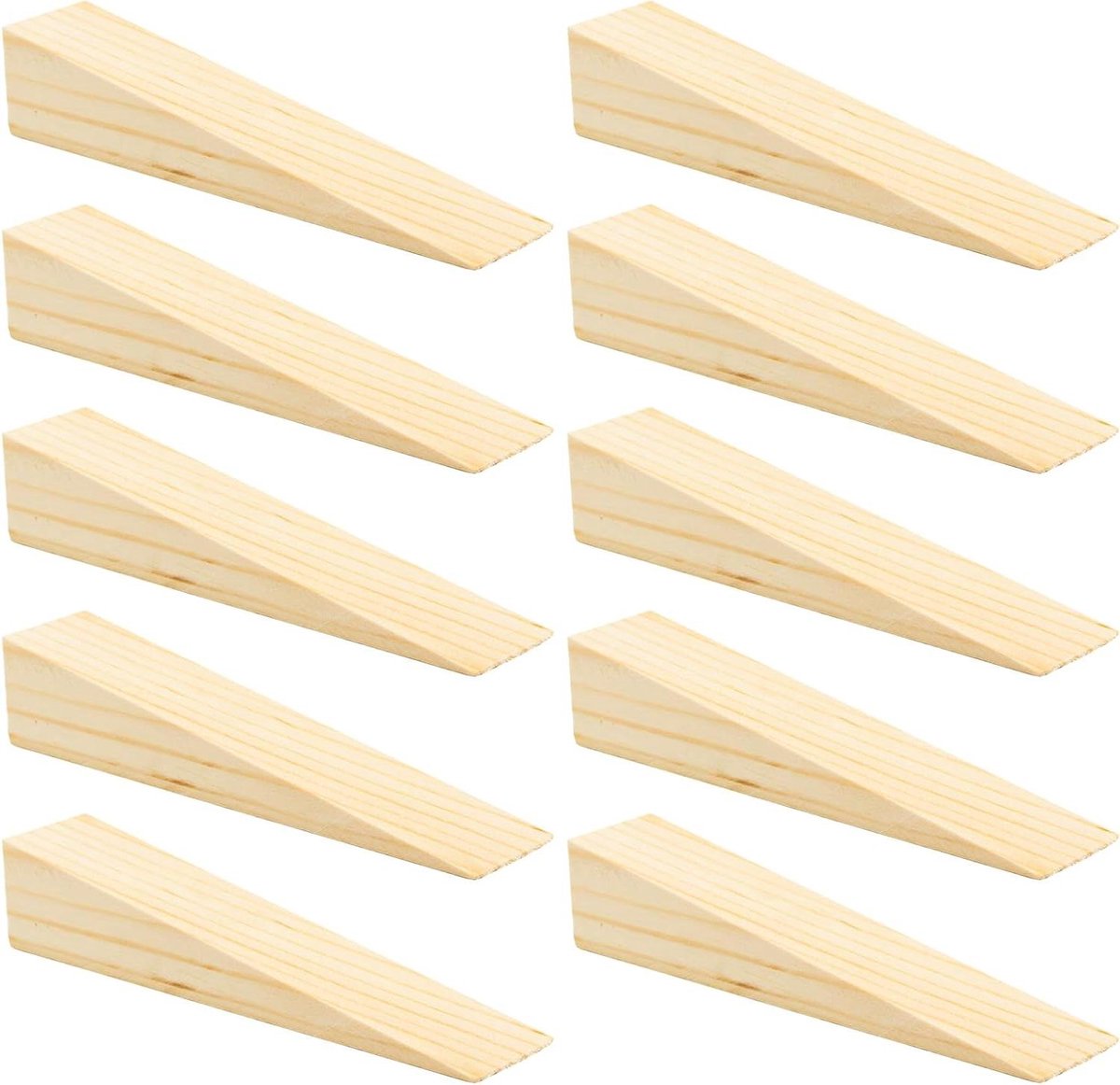 Deurstopper Hout - Kiel - Deur Open Houden - Massief Pine Hout - 10 Stuks 15cm - Licht Hout