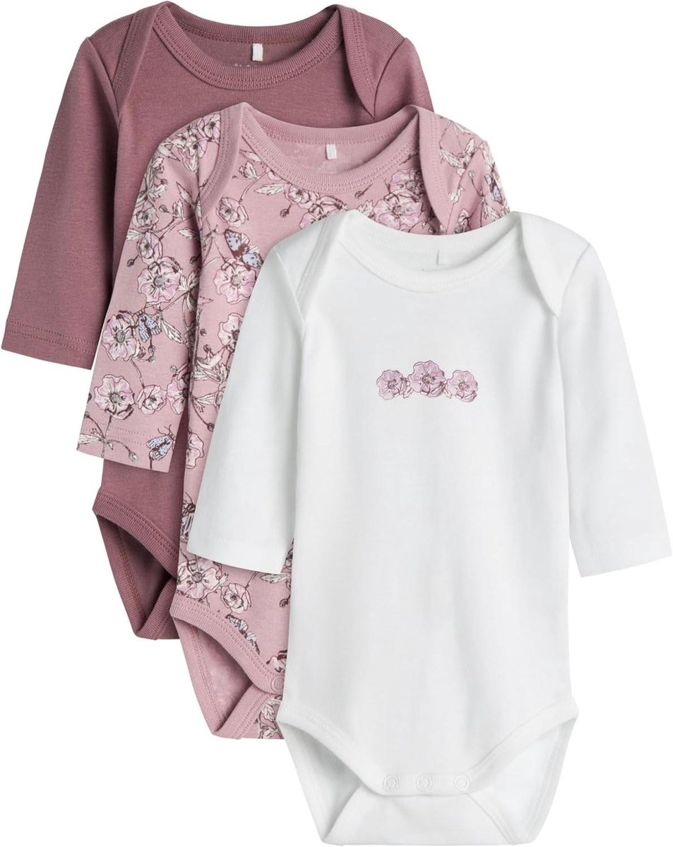 Baby meisjes pak - Rompers set - Dagelijks gebruik - Zachte stof - 3 stuks - Paars