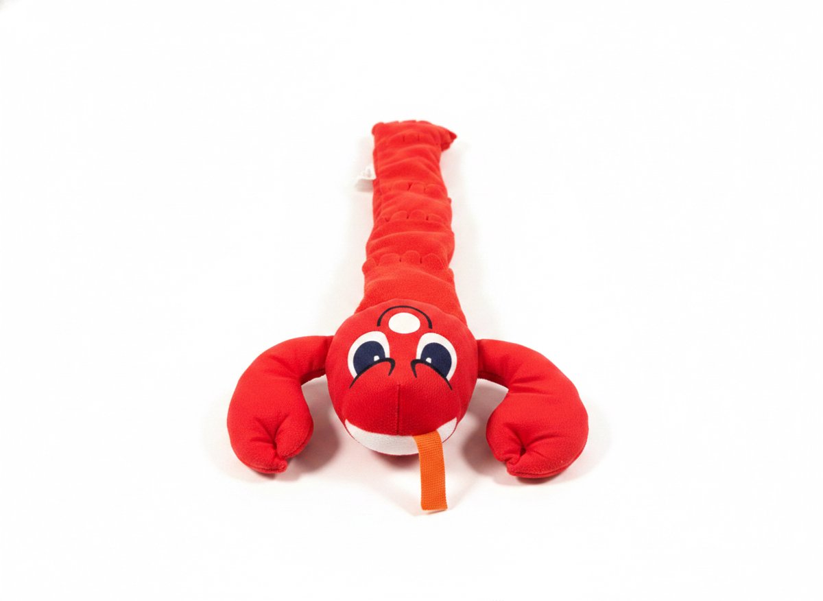 animalking Hondenspeelgoed Kreeft voor Honden en Puppy’s – Hondenknuffel met Pieper – Ideaal Schudspeelgoed Tegen Verveling – Zacht Pluche Speeltje zonder Vulling voor Grote en Kleine Hond – Extra Lang – animalking Speelkreeft – Rood – XL