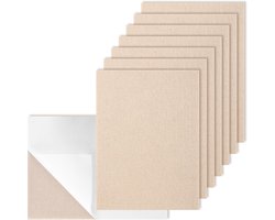 yumcute Viltkussens voor meubelpoten, 15 × 11 cm, set van 8 stoelpootbeschermers, 5 mm dik, beige vilten meubelpads, vloerbeschermers, op maat gesneden vilten pads voor meubelpoten