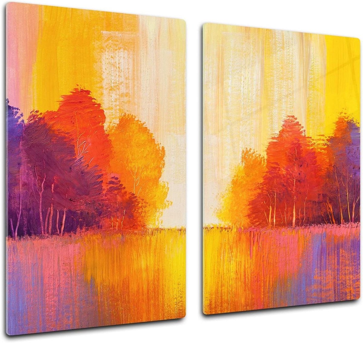 Glazen Keukenbord - Snijplank Glas - Keukenwerkblad Beschermen - Gehard Krasvast Glas - 60 x 52 cm - Multi