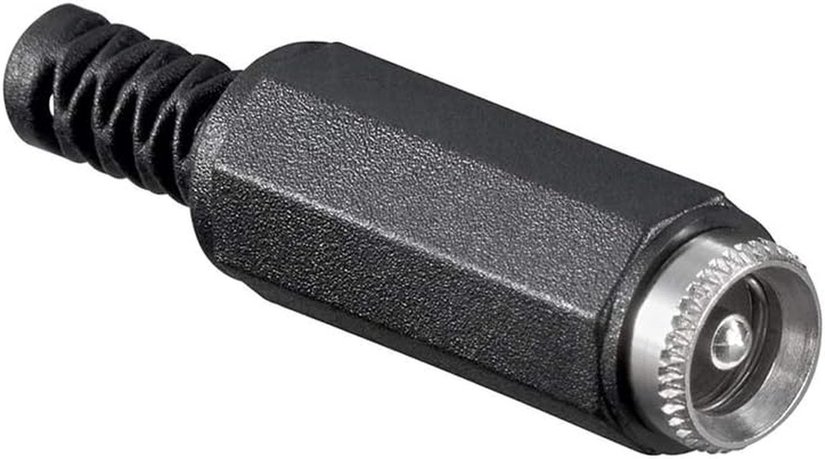 Kabelinterface Adapter - DC Koppeling - Stroom Aansluiten - Met Knikbescherming - 25 mm - Zwart