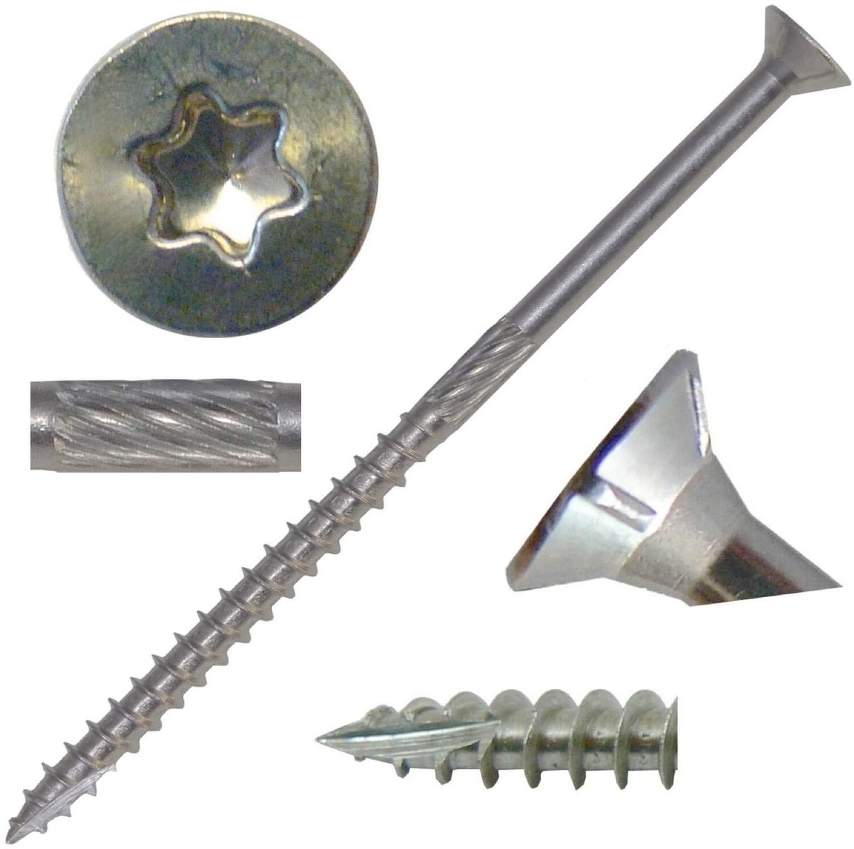 Houtschroeven RVS - Ster Schroeven - Bevestigen Hout - Corrosiebestendig - 05 kg - Zilver