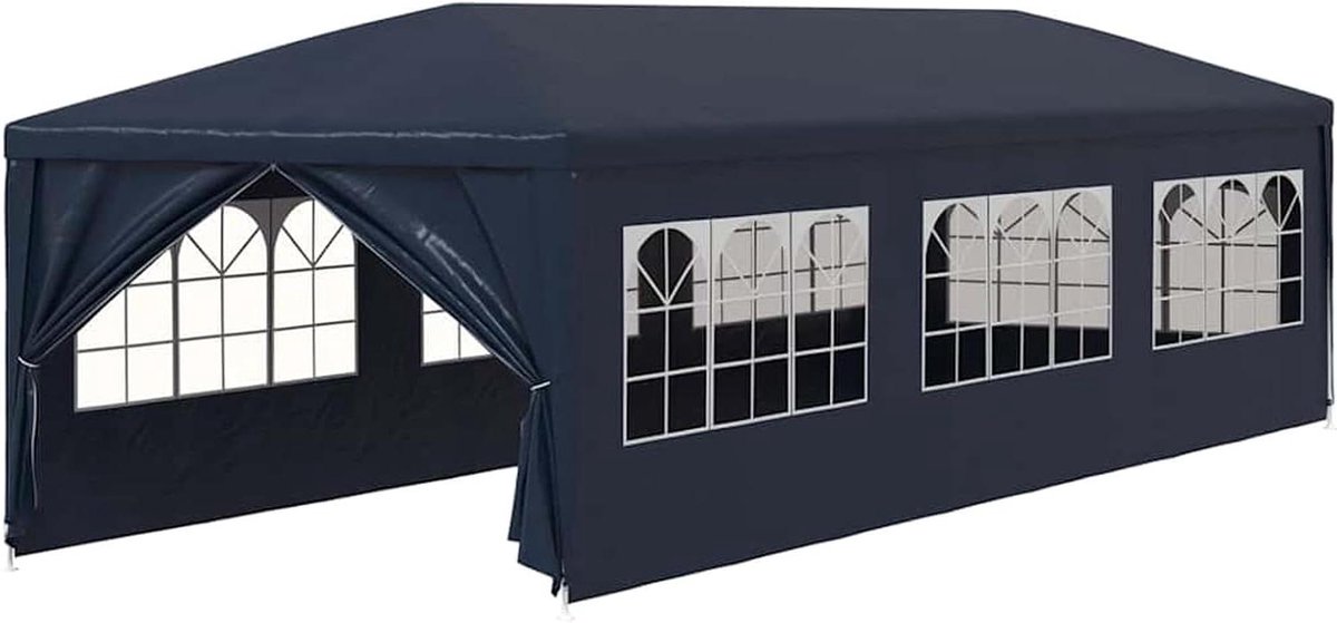 Tuinpaviljoen - Feesttent Partytent - Buitenfeesten Organiseren - UV- en waterafstotend - 9 x 3 meter - Blauw
