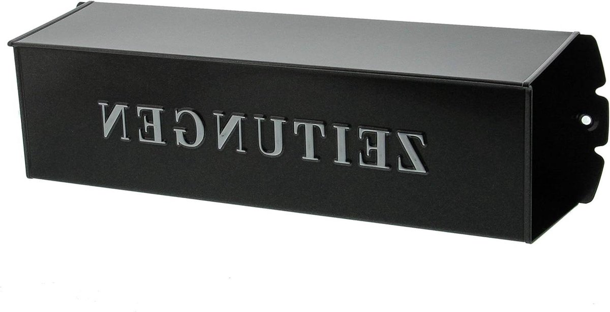 Krantenbox Metaal - Krantenrol Houder - Brievenbus Uitbreiding - Met Reliëf Letters - 425 x 110 x 120 mm - Ijzer