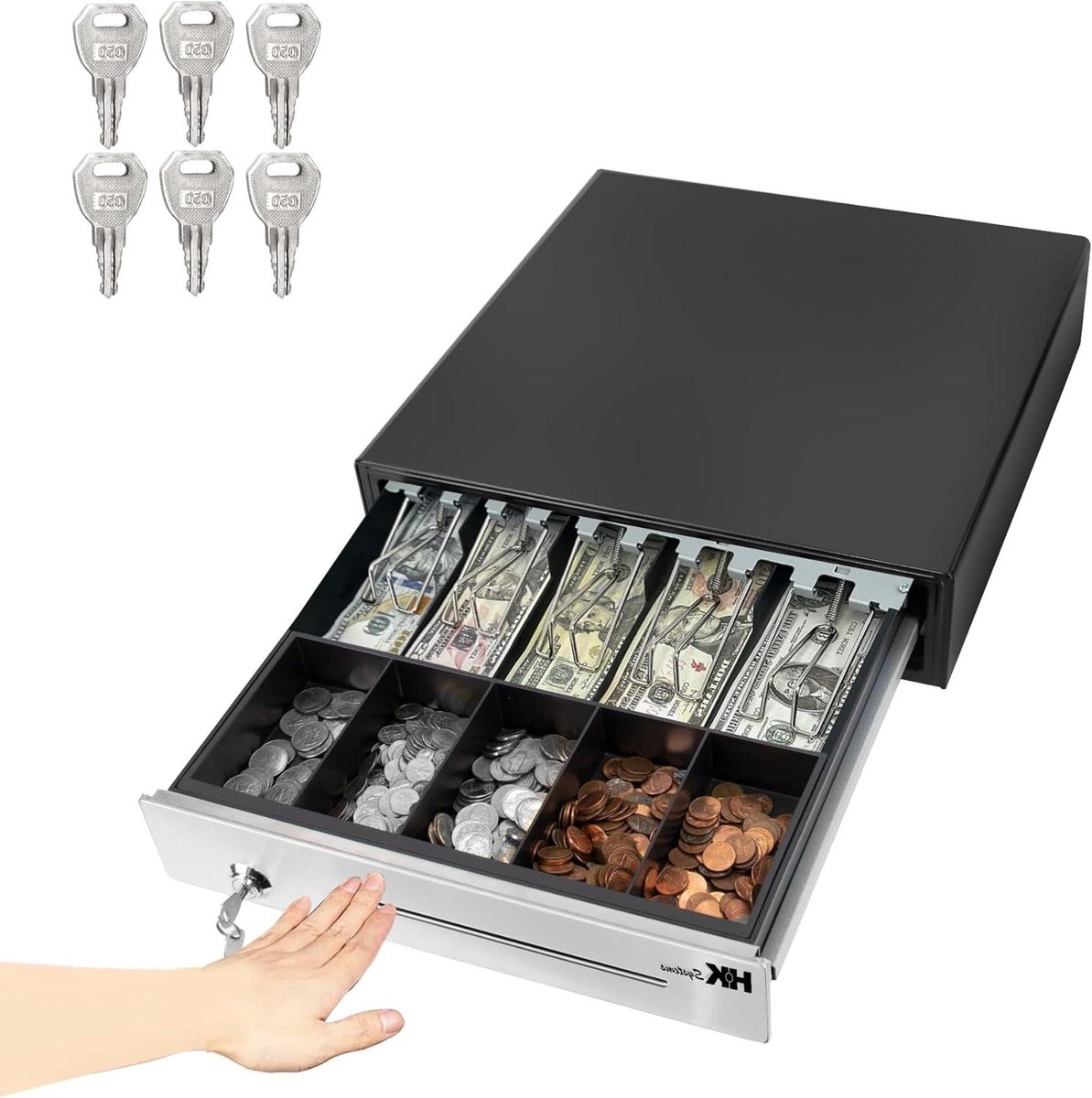 Kassalade - Geldlade Kantoor - Winkel Beheer - Handmatige Push - 406 x 406 cm - Zwart