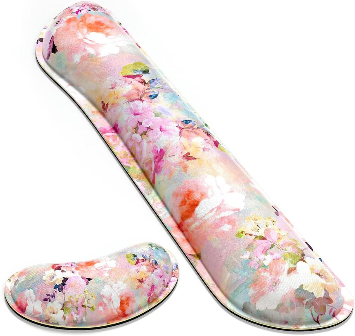 Polssteun Set - Polssteun Kussen - Comfortabel Typen - Ergonomisch Ontwerp - Vergroot Formaat - Roze Bloemen