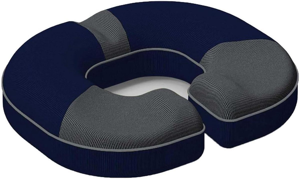 Orthopedisch Zitkussen - Ergonomisch Kussen Stuitje - Comfortabel Zitten - Ventilatie Gaten - 47.9 x 32 cm - Donkergrijs