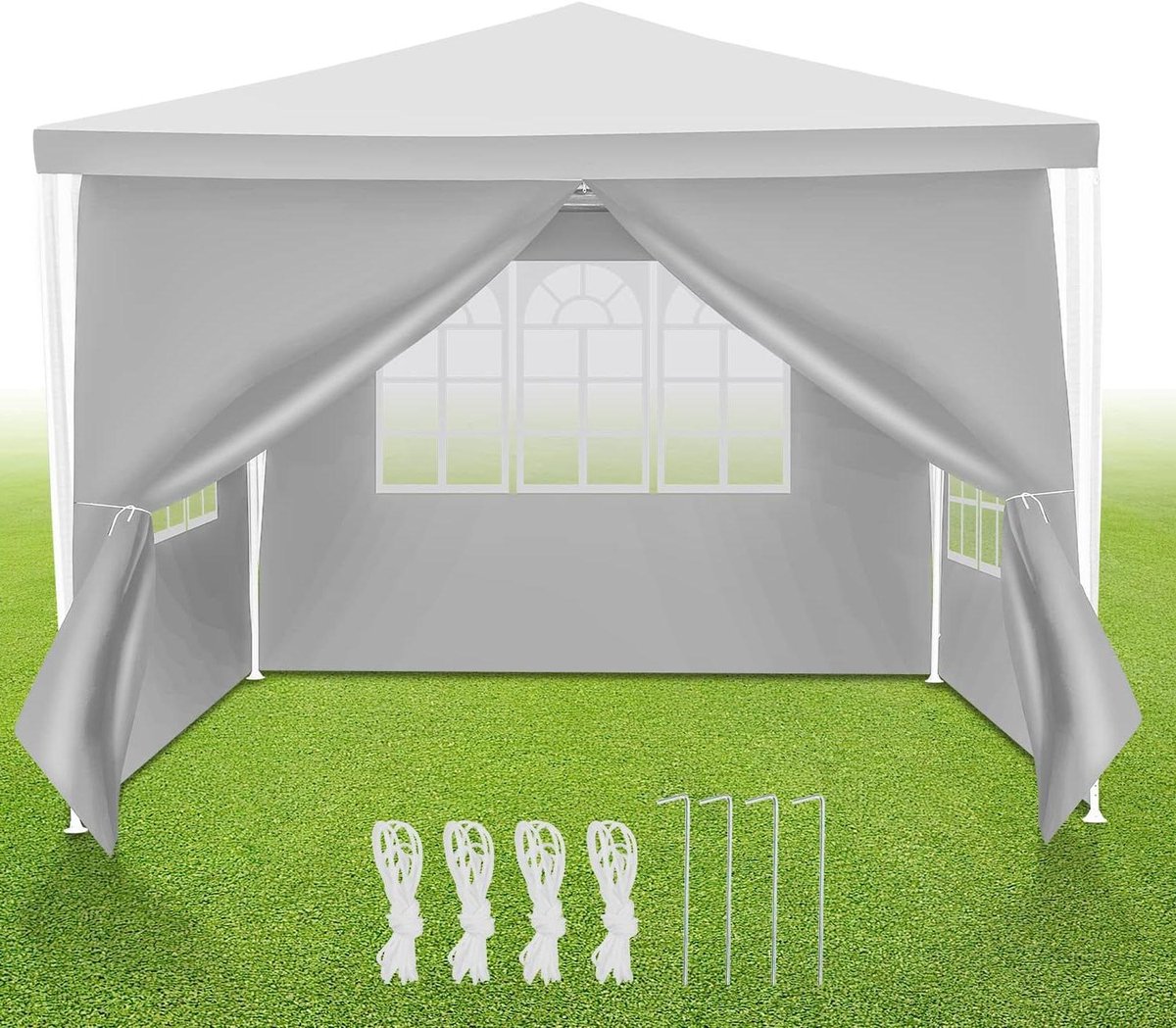 Partytent - Feesttent Tuintent - Feestelijke Bijeenkomsten - Waterdicht UV-bestendig - 3 x 3 meter - Wit