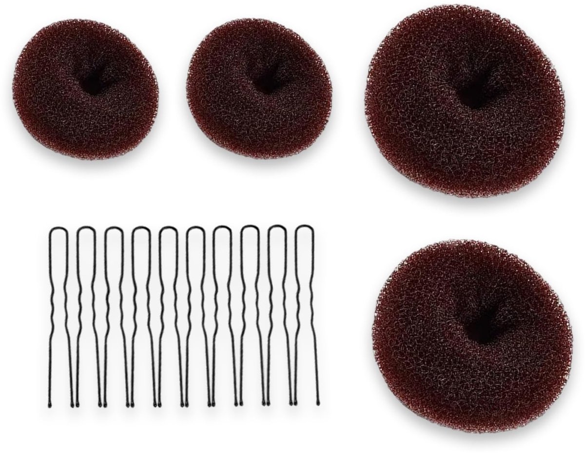 4 stuks met U-vormige haarspelden, haarknotmaker voor opgestoken kapsels en knotstyling, haaraccessoires voor dagelijks gebruik, werk en verschillende gelegenheden