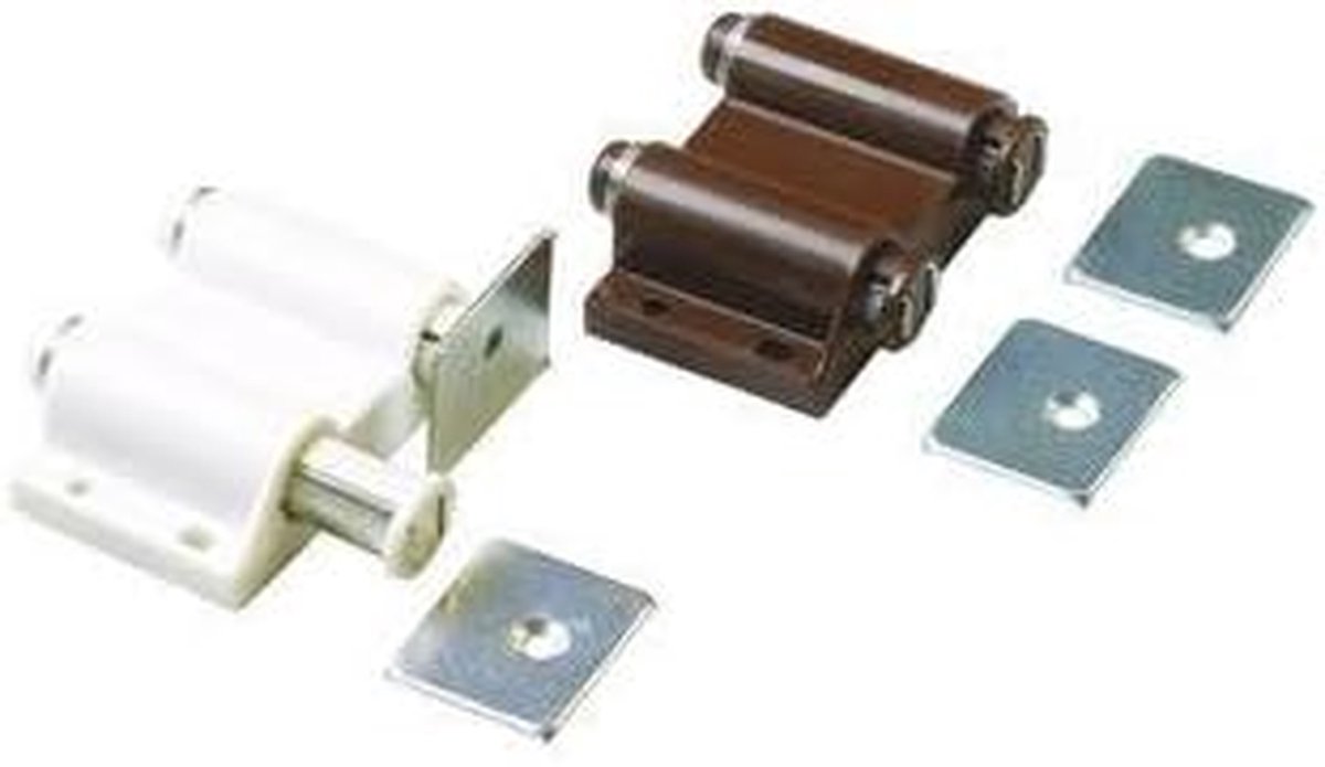 Magnetische Sluiting - Drukker Sluiting - Kasten Sluiten - Dubbele Magneet - 59 mm breed - Bruin