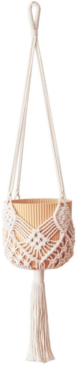Plantenhangers voor binnen, macramé voor potten van 3 tot 8 inch, woondecoratie (wit)