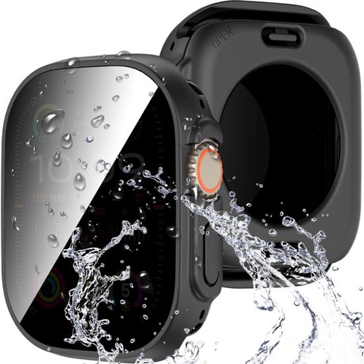 Dailygoody - Case voor Apple Watch Ultra - Privacy Gehard Glas - 360