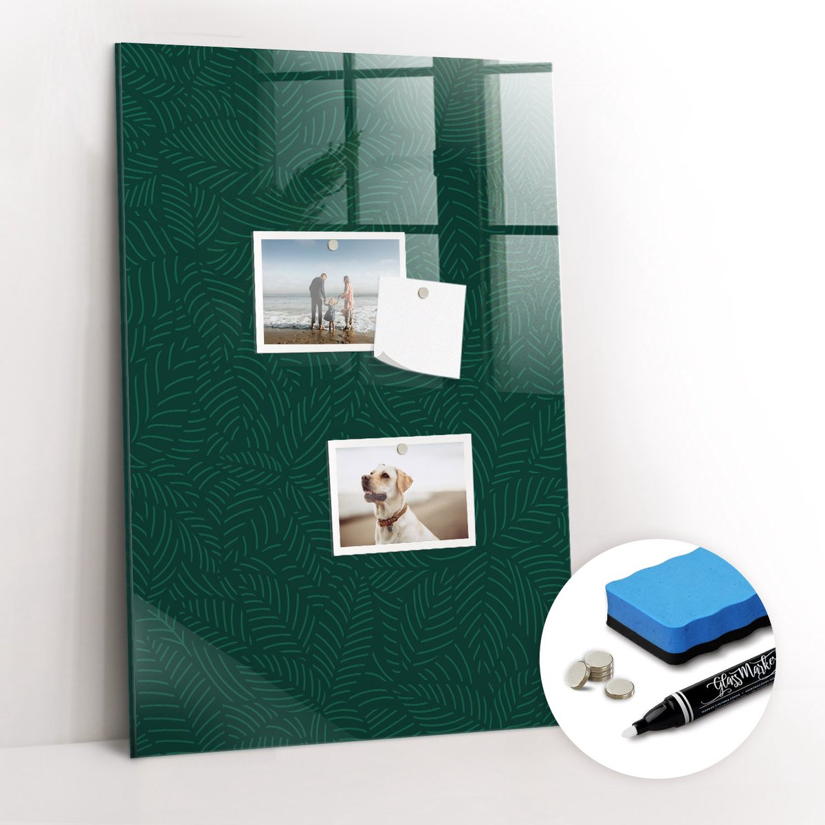Tulup Whitebord - Bladpatroonlijnen - 40 x 60 cm - Groente Magneetbord Muur - Gratis 5 Sterke Magneten + Whiteboard Marker & Wisser - Scandinavisch Design Bord - Magneetbord Foto - Organiseer Je Bureau