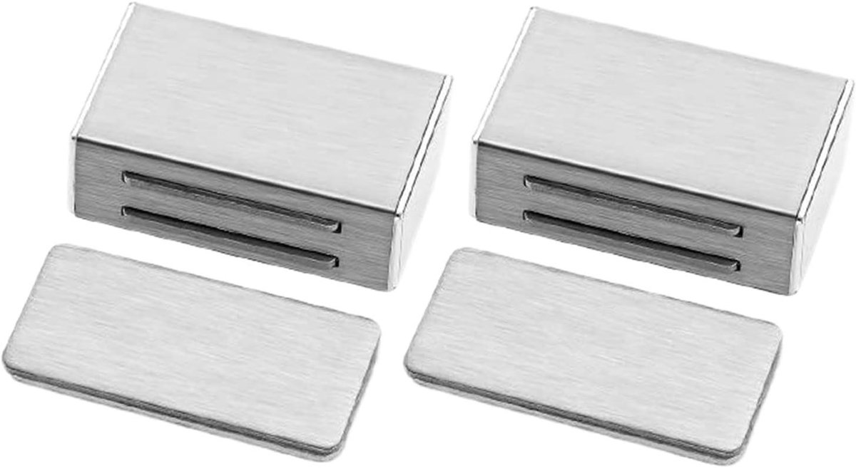 Magneetsluiting Kast - Kinderbeveiliging Deur - Kasten Beveiligen - Zonder Boren - 2 Stuks - Zilver